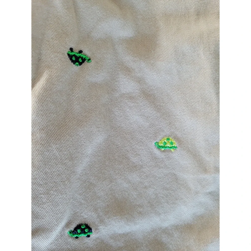 Gymboree Toddler Girls Khaki Turtle Embroidered Pants‎ 3T Tan Striped Bow #1